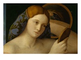 Detail of Young Woman with a Mirror Giclee Print by Giovanni Bellini