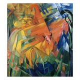 Animals in a Landscape Giclee Print by Franz Marc