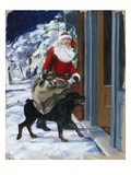 Carl aidant le père Noël (Carl's Christmas) Reproduction procédé giclée par Alexandra Day