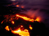 Lava from Kilauea Swirls before Flowing into the Ocean Near Kamoamoa Photographic Print by Chris Johns