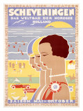 Scheveningen Beach Holiday Resort Poster Lámina giclée por Louis Christian Kalff