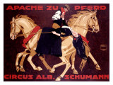 Circus Schumann, Apache Zu Pferd reproduction procédé giclée par Ludwig Hohlwein