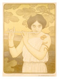 La joueuse de flûte reproduction procédé giclée par Paul Berthon