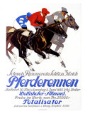 Pferderennen, Wollishofer-Allmend Giclee Print by Iwan E. Hugentobler