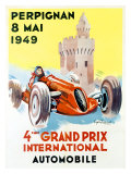 4th Grand Prix, Perpignan, 1949 Giclee Print by Raspaut 