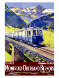 Montreux Oberland reproduction procédé giclée par Elzingre 