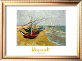 Fishing Boats on the Beach at St.Maries Print by Vincent van Gogh