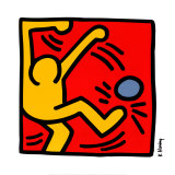 One Yellow Kicker, 1988 (Pele Poster) Kunst von Keith Haring
