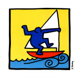 Untitled, 1987 (red boat) Affiches par Keith Haring