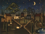 Village Night Prints by Kim Lewis