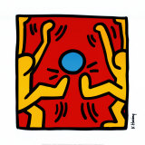 Untitled, 1988 (two yellow kickers) Art par Keith Haring