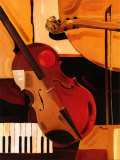 Abstract Violin Prints by Paul Brent