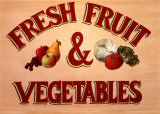 Fruits & Vegetables Sign Posters by Madison Michaels