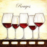 Les Vins Rouges Posters van Andrea Laliberte
