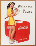 Coca Cola: pausa bienvenida en tenis Cartel de chapa
