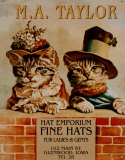 Chapeau 2 chatons Plaque en métal