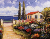 Paseo en el jardín costero Láminas por John Zaccheo