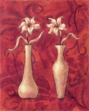 Happy Flowers Red I Art by Judy Kaufman