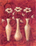 Happy Flowers Red II Posters by Judy Kaufman