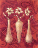Happy Flowers Red III Prints by Judy Kaufman