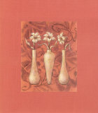 Happy Flowers, Salmon IV Prints by Judy Kaufman