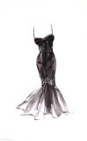 Schwarzes fließendes Kleid Poster von Tina 