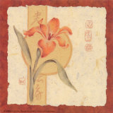 Rote asiatische Blumen IV Poster von Judy Kaufman