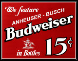 Budweiser 15 centavos Cartel de chapa