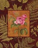 Rose on Golden Leaves Prints by Debra Lake