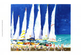 Sailboats on the Beach Poster by J. Presley