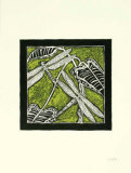 Gravure de libellule - vert I Affiches par Chariklia Zarris