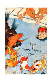 Pez de colores y gato Lámina giclée Pez de colores y gato Lámina giclée
