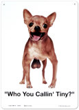 Who You Callin Tiny Tin Sign