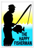 The Happy Fisherman Blikskilt