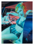 Pin-Up Girl: Blue Velvet Lámina giclée por David Perry