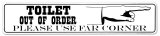 Toilet Out Of Order Emaille bord