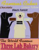 La boulangerie des trois labradors Affiche par Ken Bailey