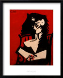 Jacqueline à la mantille, fond rouge Affiches par Pablo Picasso