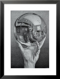 Main au globe Posters par M. C. Escher