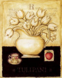White Tulips and Straberry Prints by G.p. Mepas