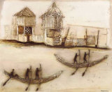 Boats on the River II Prints by Jan Eelse Noordhuis