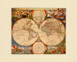 Orbis Terrarum Nova IV Affiches par Nicholas Visscher