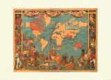 British Empire Map, 1886 Prints by M. P. Formerly