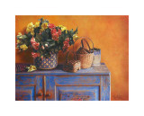 Flowers on Gramma's Sideboard I Poster by M. De Flaviis