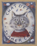 Chat d'Ete Print by Joëlle Wolff