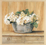Les Fleurs Blanches, Hortensias Posters par Laurence David