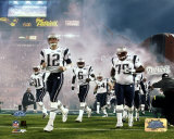 Entrada de los Patriots: Super Bowl XXXIX, los Patriots salen al campo desde el túnel con Tom Brady a la cabeza Fotografía