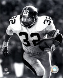 Franco Harris - Rushing With Ball (B&W) Photo