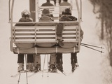 Skiers Riding Chair Lift Photographic Print by Jack Hollingsworth