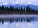 Alaskan Range Reflected in Wonder Lake Photographic Print by Jeff Vanuga